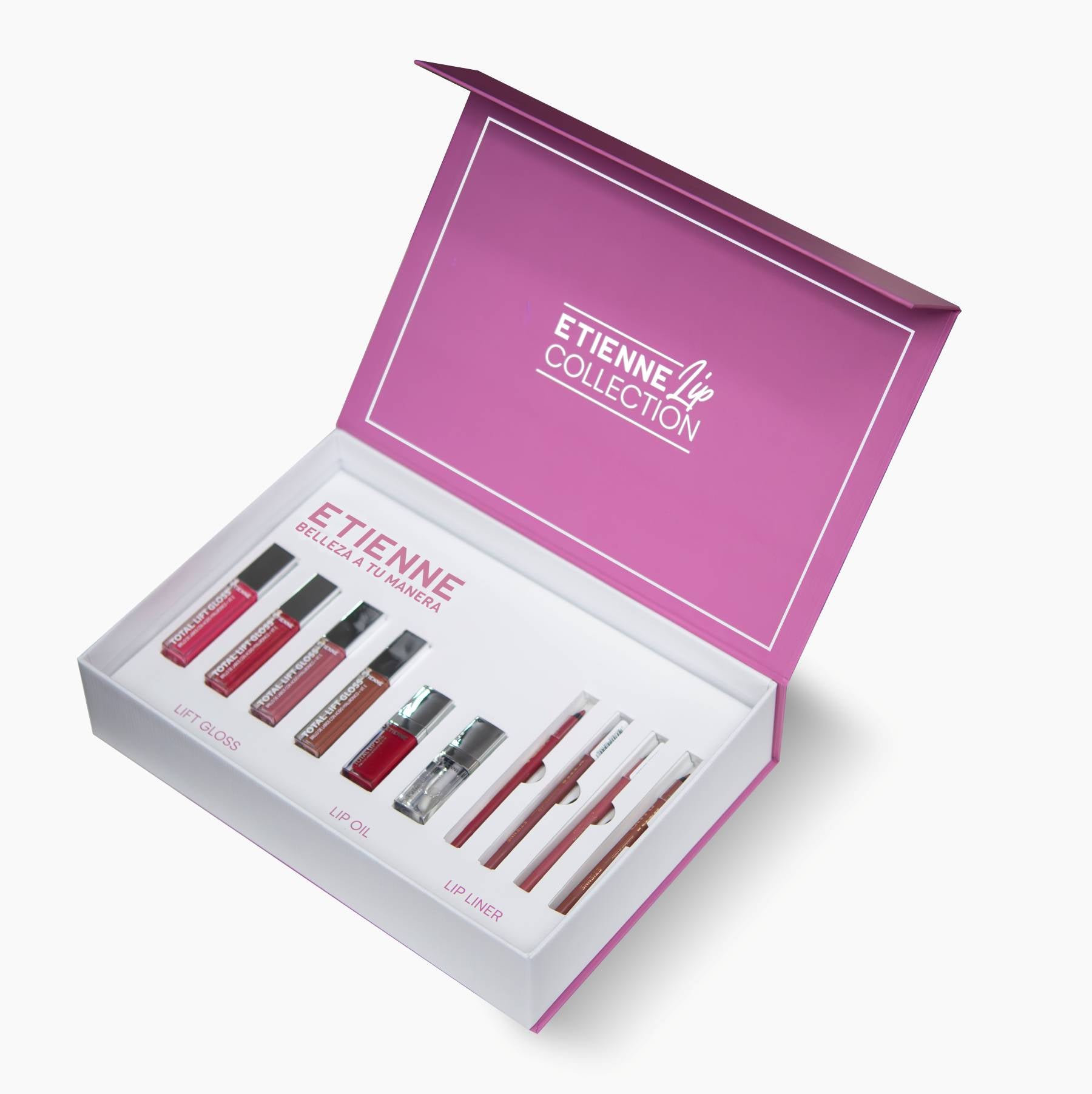 LIP COLLECTION BOX: 4 Total Lift Gloss, 2 Total Lip Oil y 4 Xtra Lip Liner