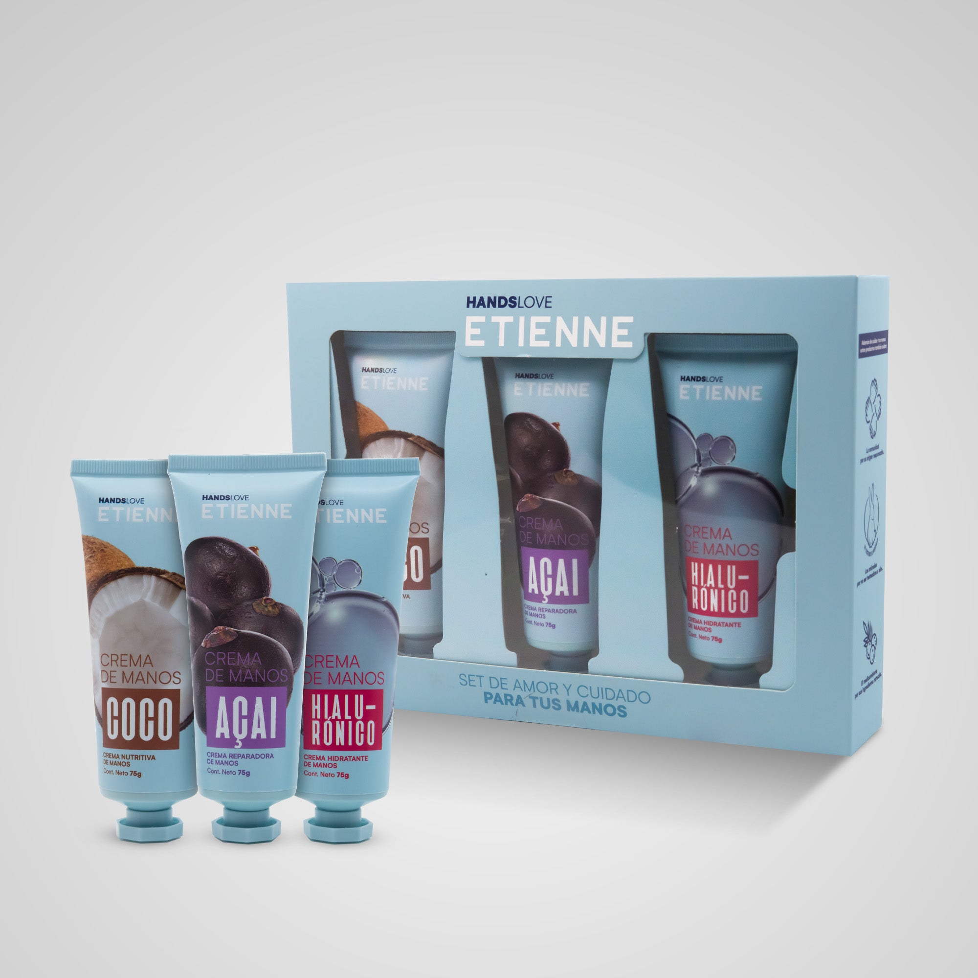Set Crema Hidratante De Manos: Coco, Ácido Hialurónico Y Acai
