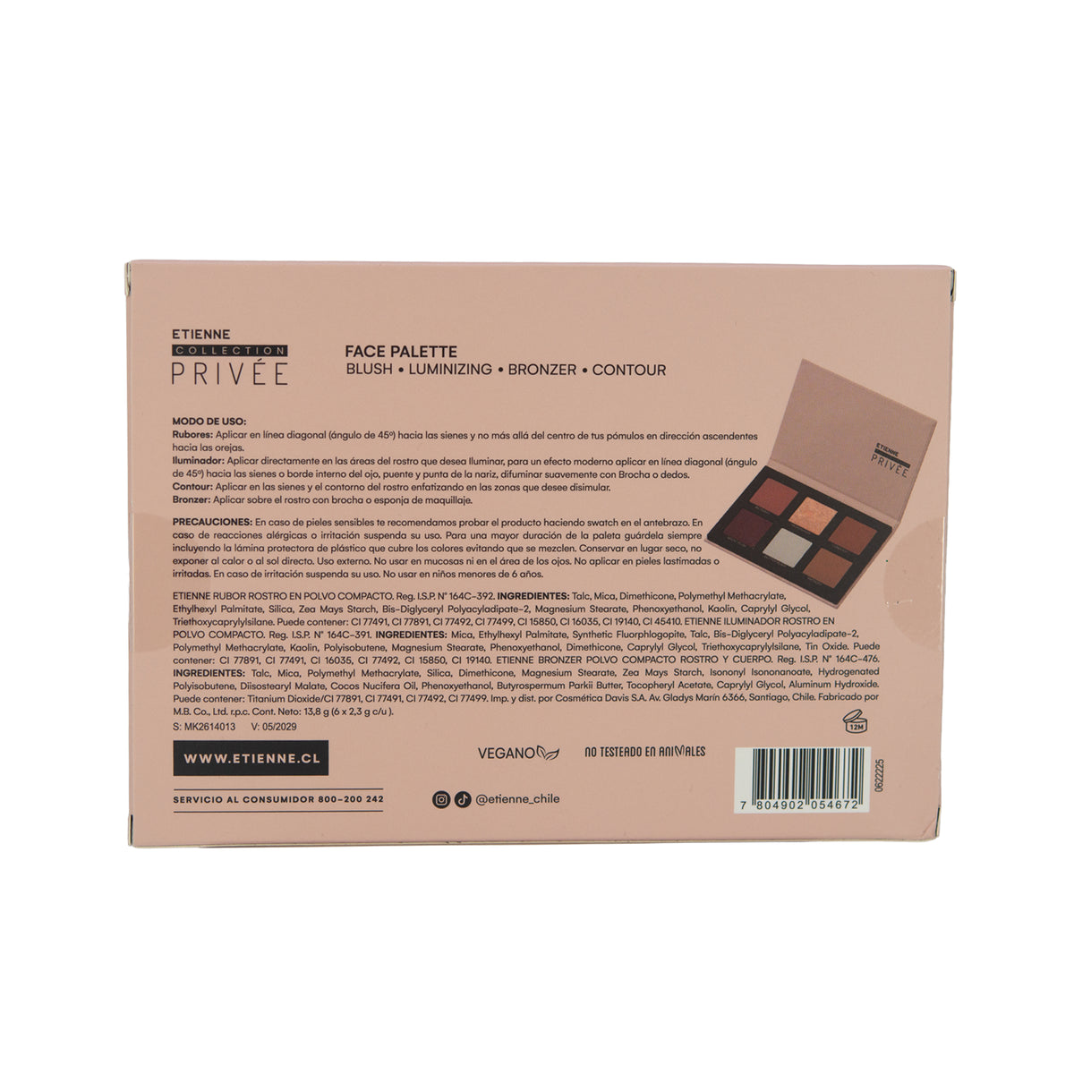 Etienne Privee Paleta De Rostro Rubor, Bronzer E Iluminador