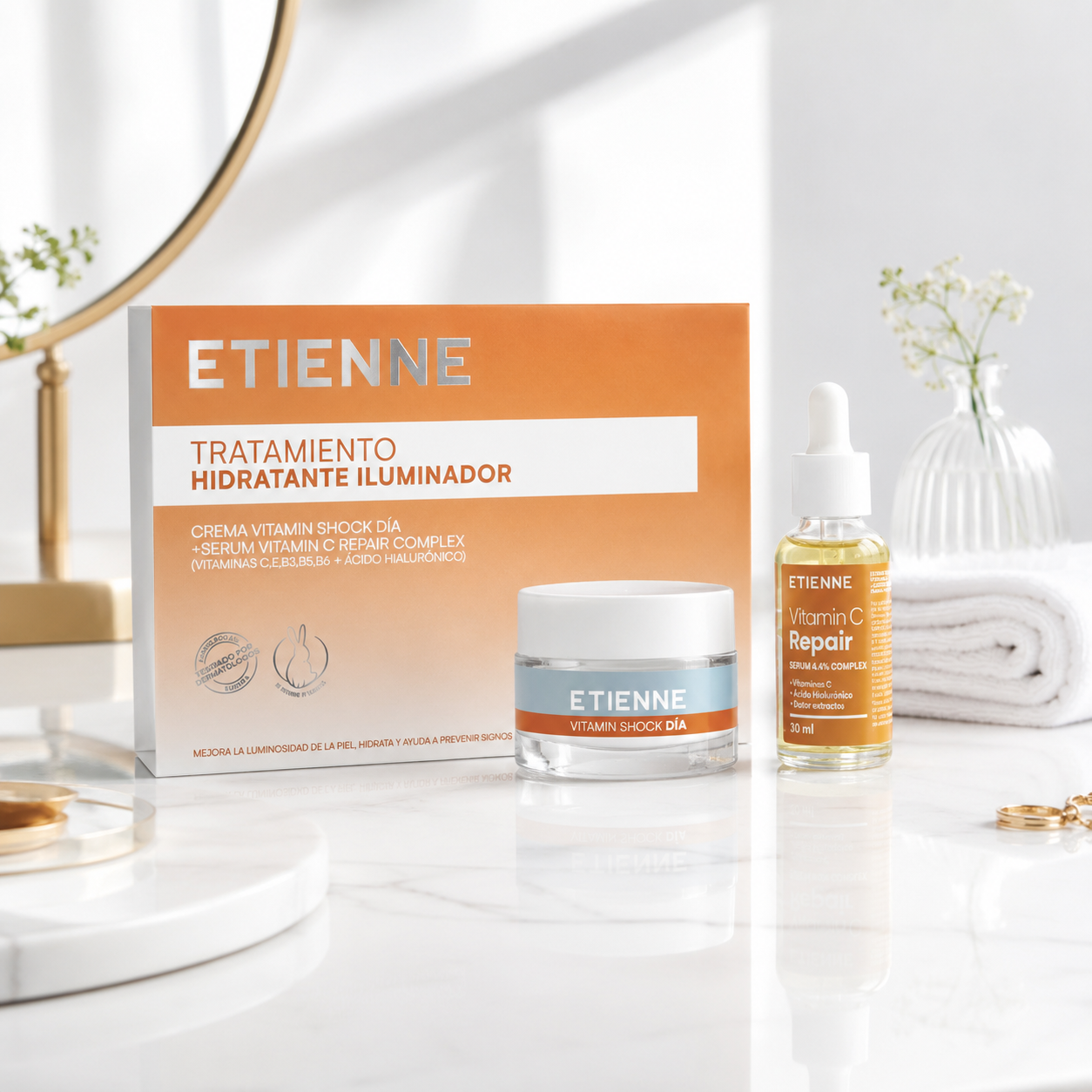 Etienne Skin Vitamin Shock Crema Día y Serum