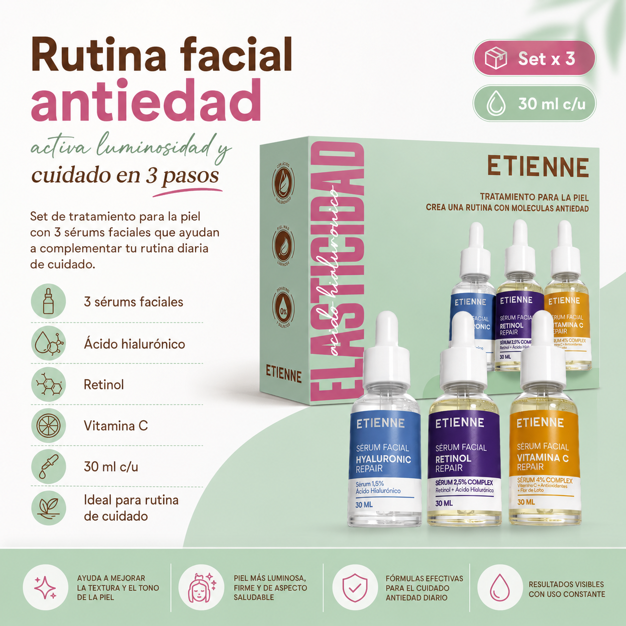 Etienne Skin Estuche Triple Serum 30Ml