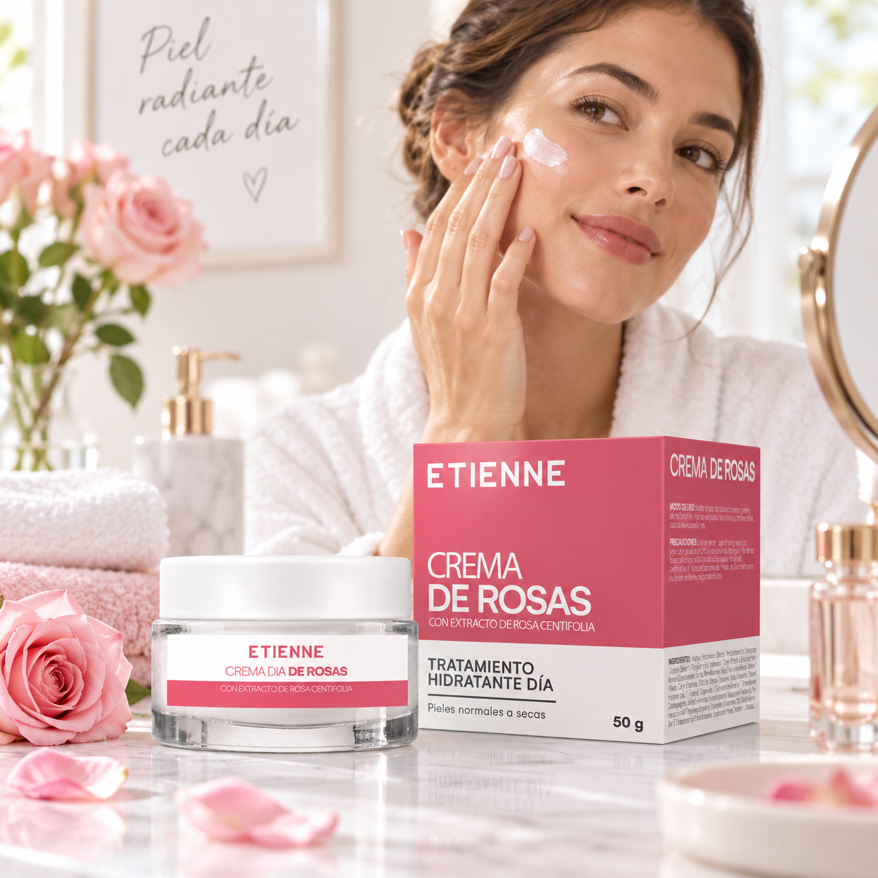 Crema Facial Extracto De Rosas 50Ml