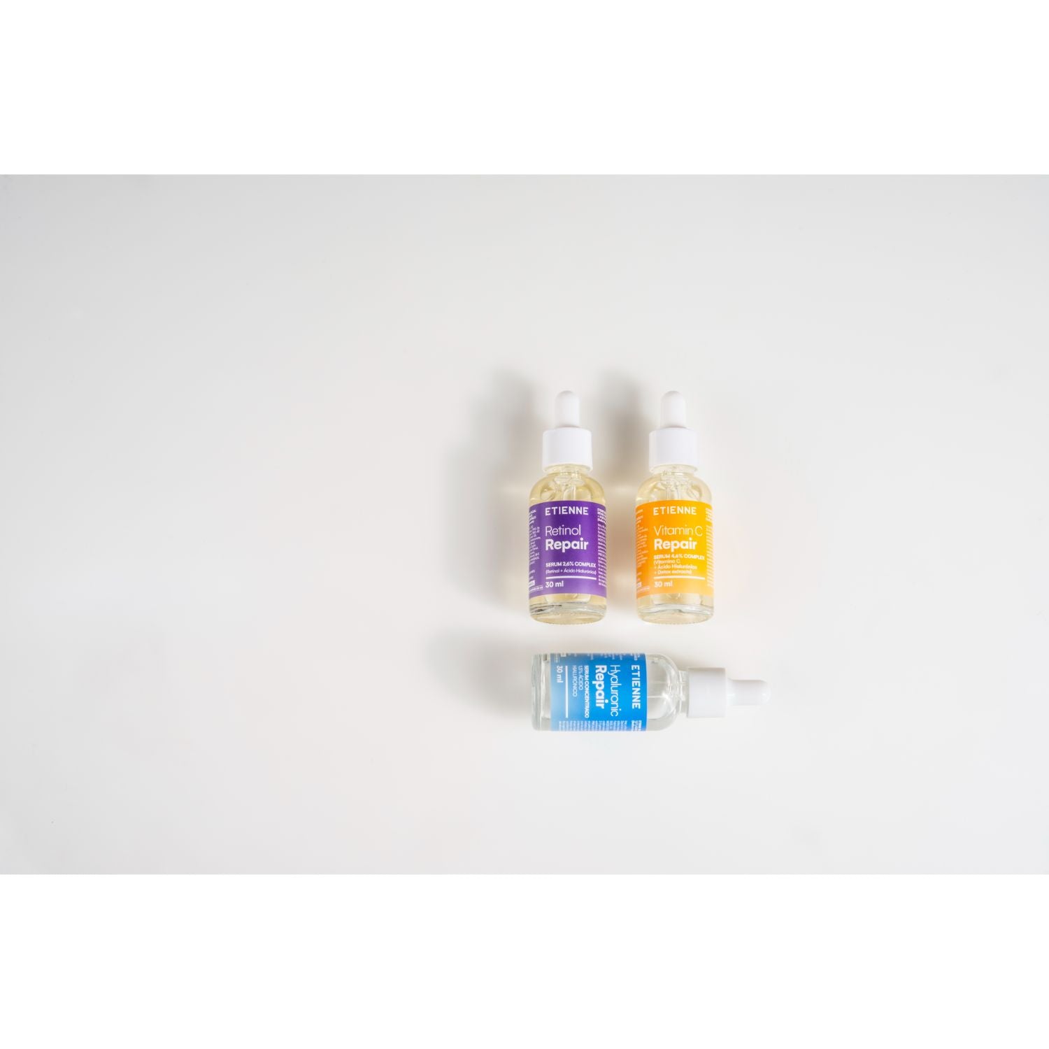 Set Tripe Serum Ácido Hialurónico, Vitamina C Y Retinol 30 Ml