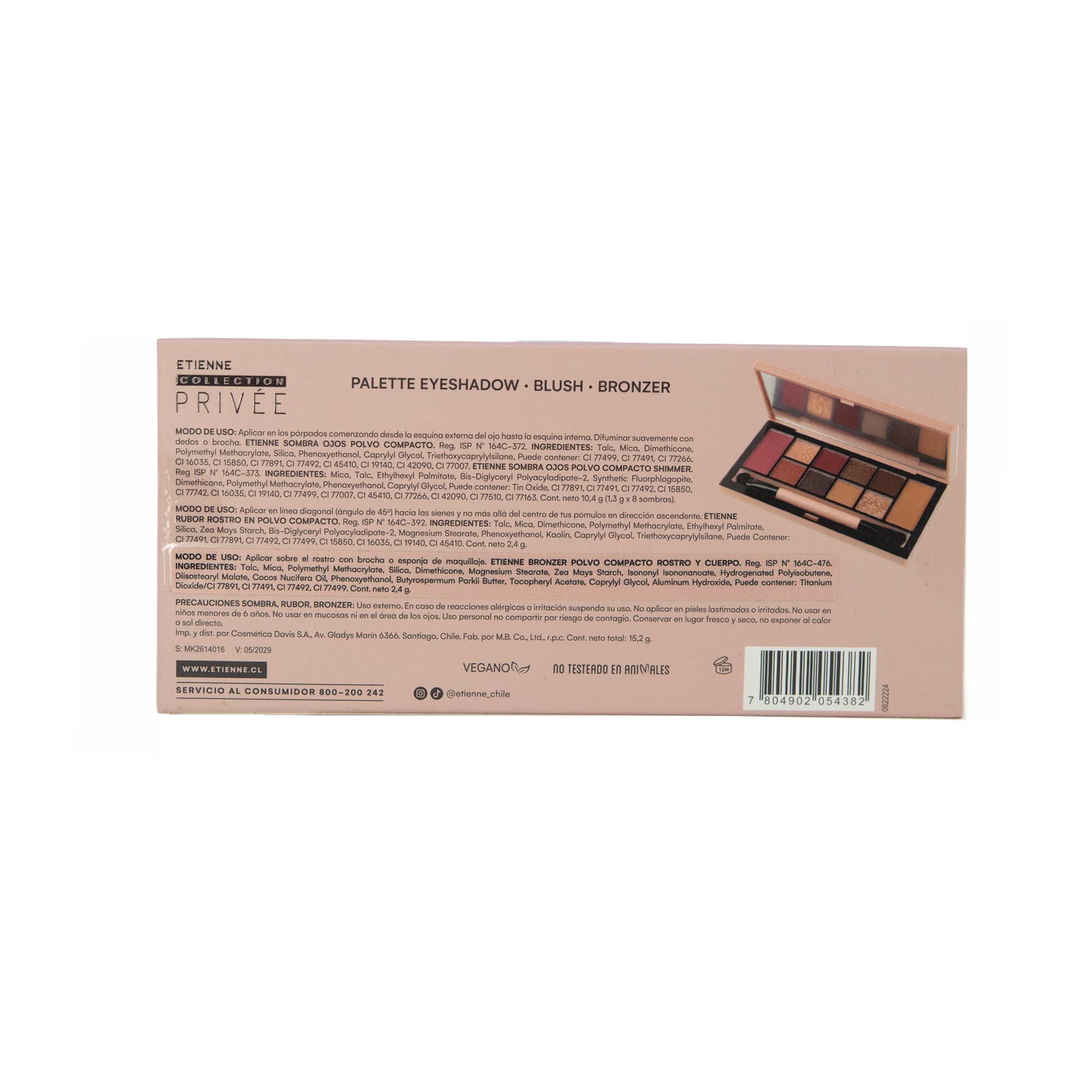 Etienne Privee Paleta De Sombras, Rubor Y Bronzer Burgundy