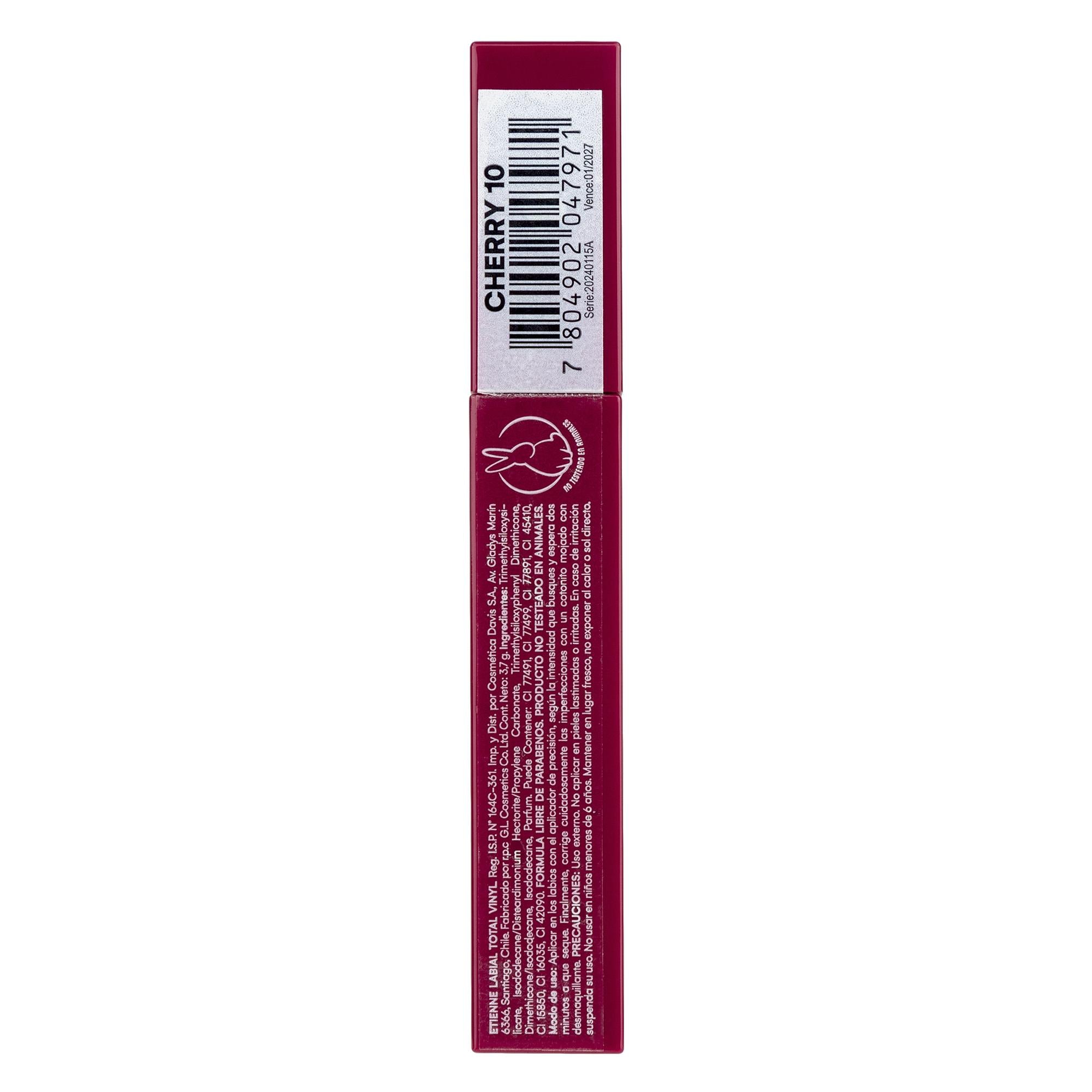 Labial Líquido Intransferible Brillante Total Vinyl Cherry 10