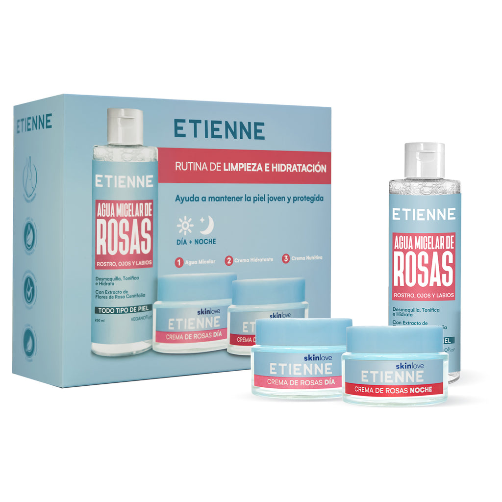 Rutina de Limpieza e hidratación de Rosas Etienne