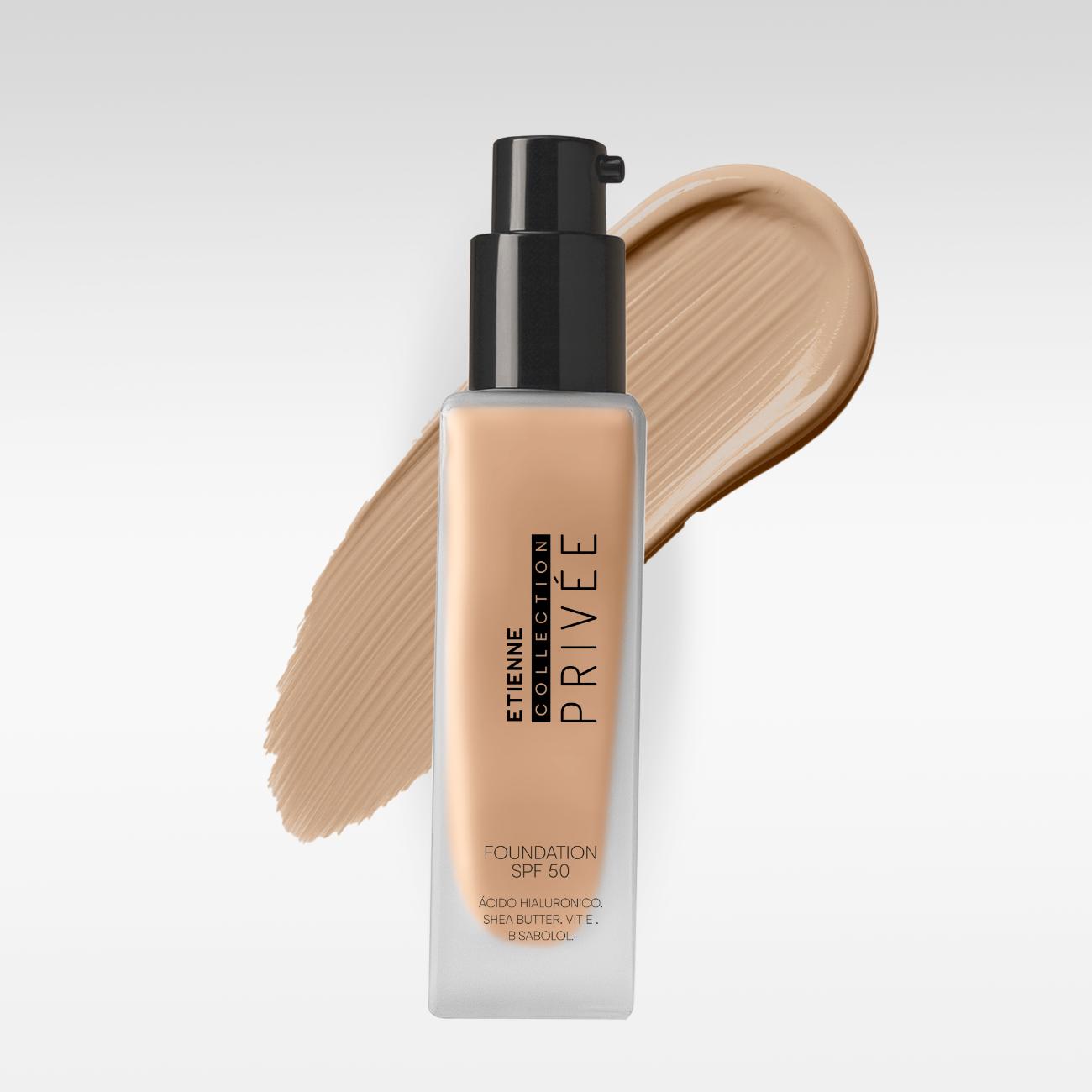 Privee Foundation SPF 50 Medium 02 con Acido Hialuronico y Vitamina E