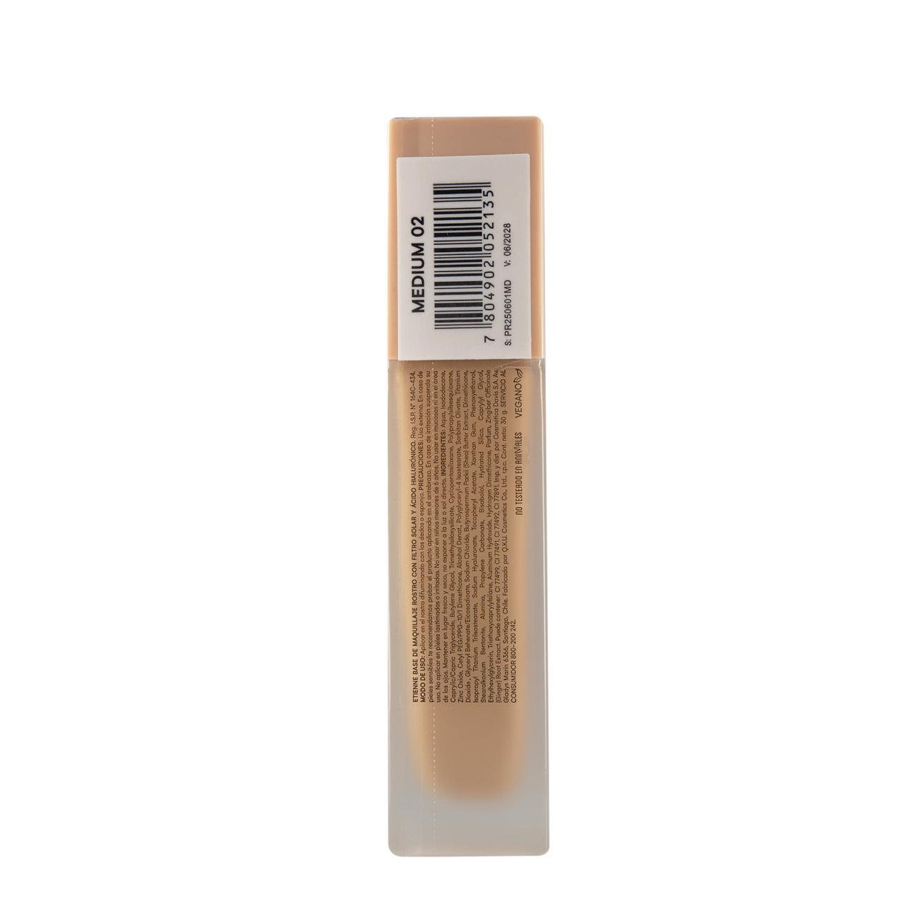 Privee Foundation SPF 50 Medium 02 con Acido Hialuronico y Vitamina E