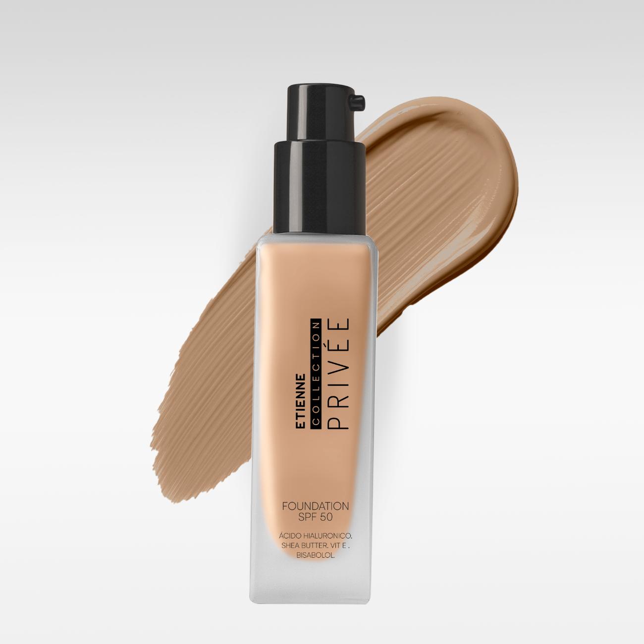 Privee Foundation SPF 50 Toast 03 con Acido Hialuronico y Vitamina E