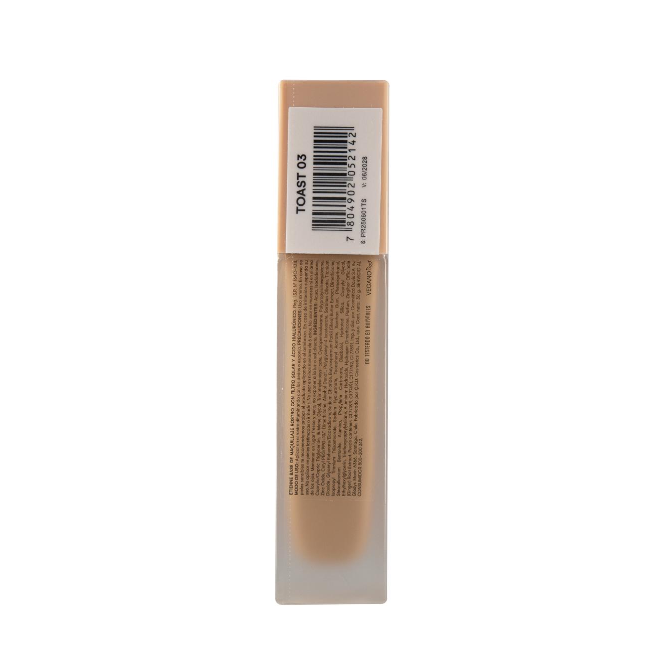 Privee Foundation SPF 50 Toast 03 con Acido Hialuronico y Vitamina E