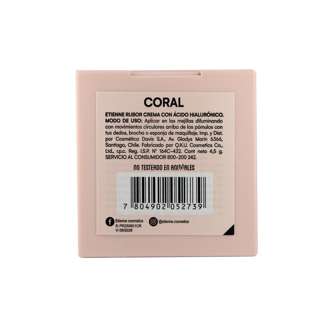 Privee Cream Blush Coral con Acido Hialuronico y Vitamina E