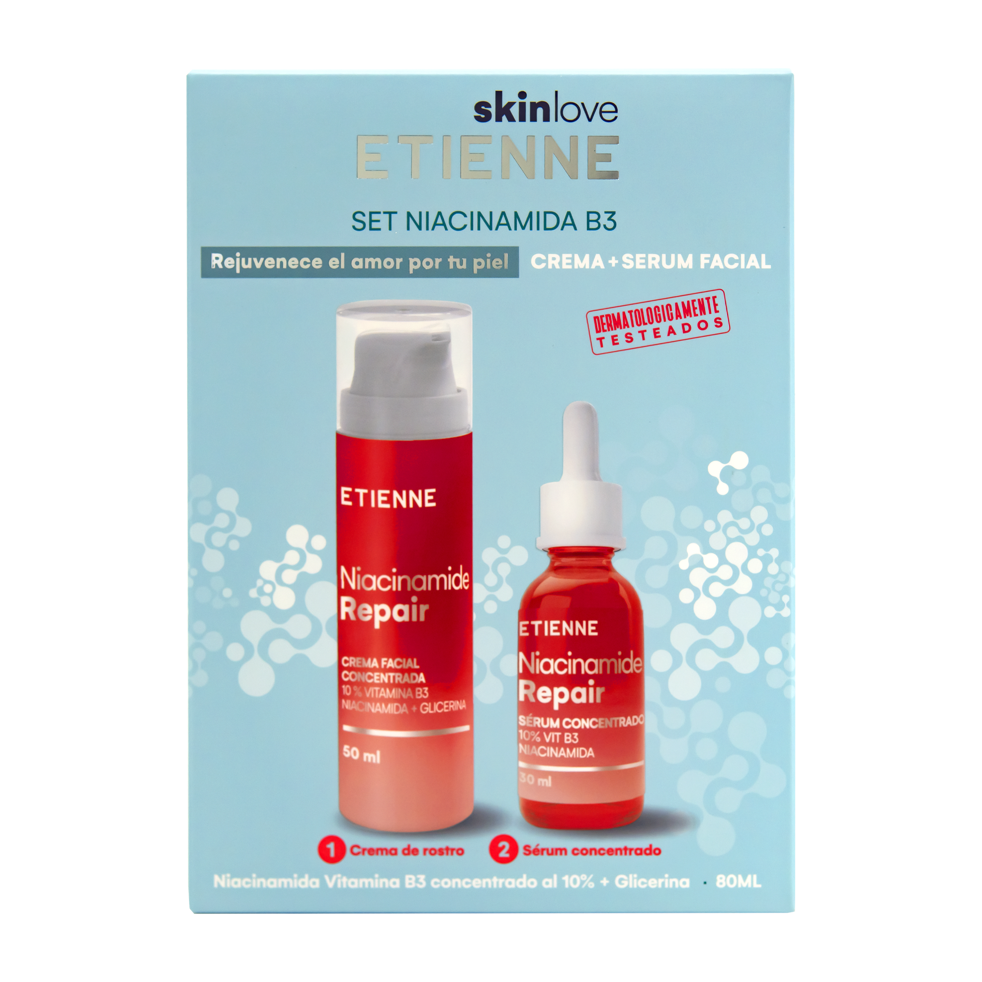 Set Crema + Serum Facial con Niacinamida 10% concentración